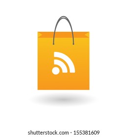 Shopping bag with icon concept illustration