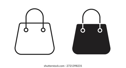 Conjunto de concepto de icono de bolsa de compras. Colección de íconos simple