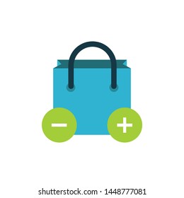 Shopping bag icon design. E-commerce vector icon.