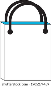Plantilla de diseño de iconos de bolsas de compras, vector negro y azul
