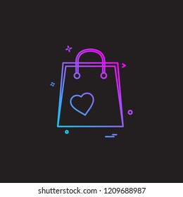 Shopping bag icon design vector