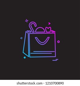 Shopping bag icon design vector