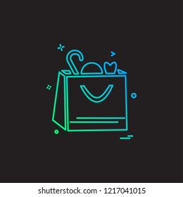 Shopping bag icon design vector
