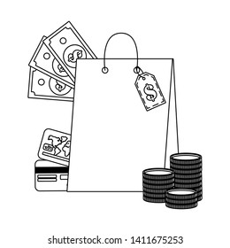 Shopping bag icon design vector illustration