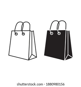 Bolsa de compras. Icono de bolsa de compras ilustración vectorial