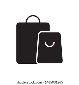 Shopping bag icon. Ecommerce flat simple pictogram. Paper packet vector illustration