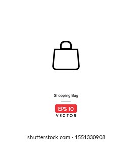 Shopping Bag Icon. Ecommerce Isolated On White Background. With Line Style. Buy and Sell Icon. EPS10 - Vector