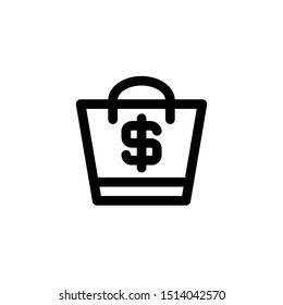 Shopping Bag Icon , E-Commerce Logo, Money & Banking Symbol .