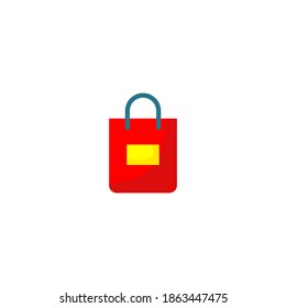 Shopping bag icon. E-commerce and shopping icon. Simple, flat, color.