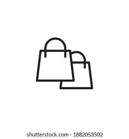 Einkaufstütensymbol. Design des E-Commerce-Themas Symbol. Umrisssymbol. Vektorgrafik
