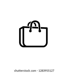 Shopping bag icon. Editable vector stroke 500x500 Pixel.