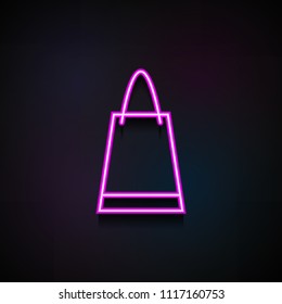 shopping bag icon. Element of logistics icons for mobile concept and web apps. Neon shopping bag icon can be used for web and mobile apps
