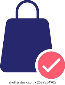Shopping Bag Icon Fill Vector Illustration