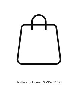 Shopping bag icon Flat art illustration in outline