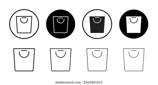 Shopping bag icon Flat art in black and white isolated