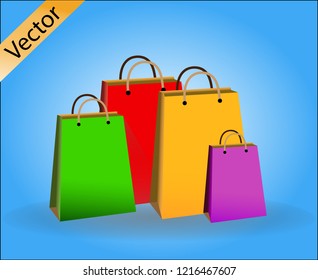 Shopping bag icon, flat design best vector isolated on background