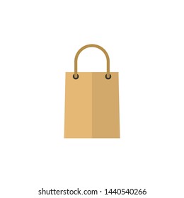 Shopping bag icon. Flat design isolated shopping bag on white background. Editable stroke.