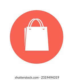 Diseño plano del icono de la bolsa de compras. Ilustración vectorial 
