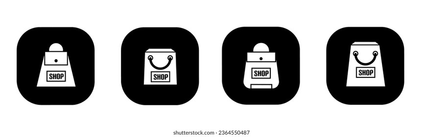 Shopping bag icon in flat. A shopping bag design. Stock vector.