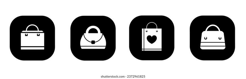 Shopping bag icon in flat. A shopping bag icon design. Stock vector.
