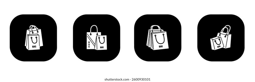Shopping bag icon in flat. Shopping bag icon design. Stock vector.