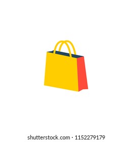 Shopping bag icon flat element. Vector illustration of shopping bag icon flat isolated on clean background for your web mobile app logo design.