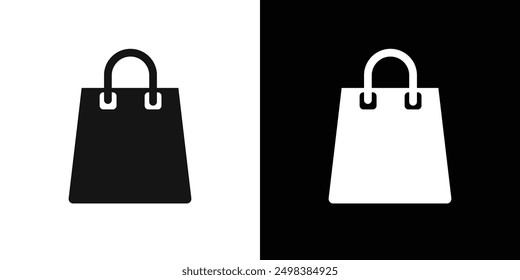 Shopping bag icon flat line symbol set.