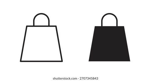 Shopping bag icon. flat and stroke style Collection. simple symbol