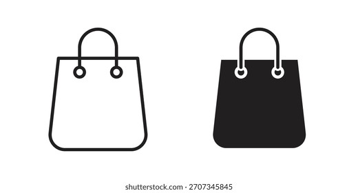 Shopping bag icon. flat and stroke style Collection. simple symbol