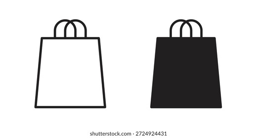 Icono de la bolsa de compras plana y colección de carrera para ui ux trabajo.
