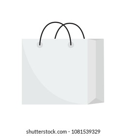 shopping bag icon in flat style isolated vector illustration on white transparent background