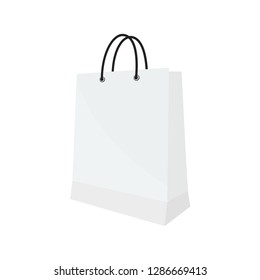shopping bag icon in flat style isolated vector illustration on white transparent background
