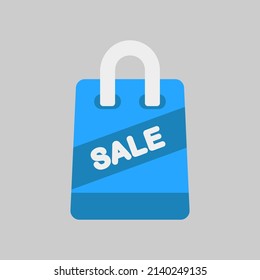 Icono de saco de compras en estilo plano sobre el viernes negro, uso para presentación de aplicaciones móviles en el sitio web