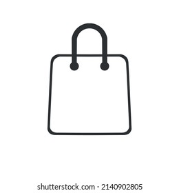 Shopping bag icon in flat style. Handbag sign vector illustration on white isolated background. Package business concept.