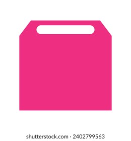 Shopping bag icon. Flat style. Vector illustration. Pink color. Vector Illustration For Personal and Commercial Use. Clean Look Trendy Icon. Food icon element symbol