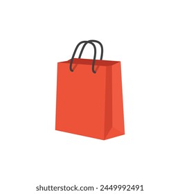 Shopping bag icon in flat style. Package vector illustration on isolated background. Purchase sign business concept.