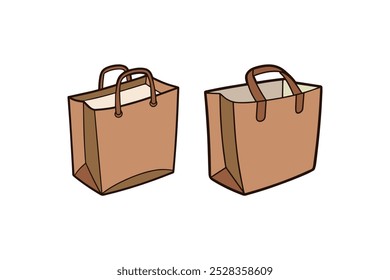 Icono de la bolsa de compras en estilo plano - Ilustración del paquete en fondo aislado para gráficos minoristas