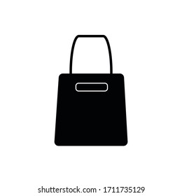 Shopping bag icon. Flat vector illustration isolated on white background.