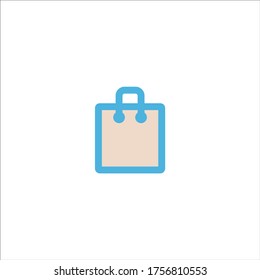 shopping bag icon flat vector logo design trendy illustration signage symbol graphic simple
