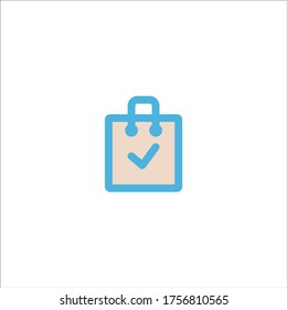 shopping bag icon flat vector logo design trendy illustration signage symbol graphic simple