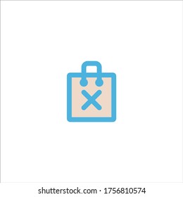 icono de la bolsa de compras logotipo vectorial plano diseño de la ilustración de moda símbolo de la señalización gráfico simple