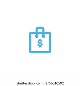shopping bag icon flat vector logo design trendy illustration signage symbol graphic simple