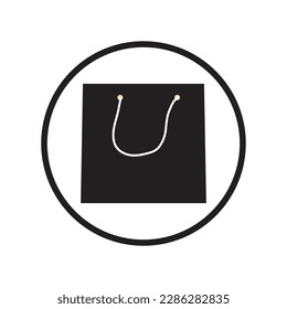 Icono de bolsa de compra. Ilustración del vector plano aislada en el fondo blanco.