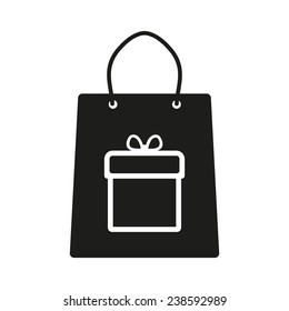 The shopping bag icon. Flat. Vector illustration