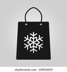 The shopping bag icon. Flat. Vector illustration
