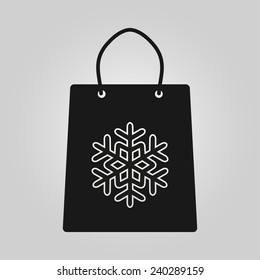 The shopping bag icon. Shopping bag. Flat. Vector illustration