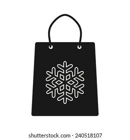 The shopping bag icon. Flat. Vector illustration