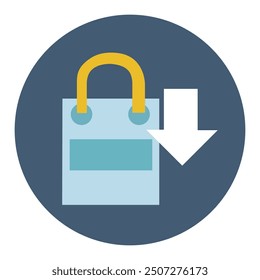 Shopping bag icon Flat vector.