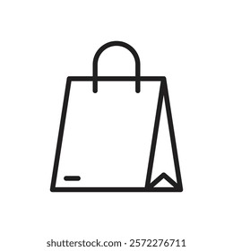 Shopping bag icon Flat vector set outline