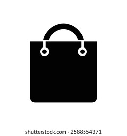 Shopping bag icon Flat vector set outline